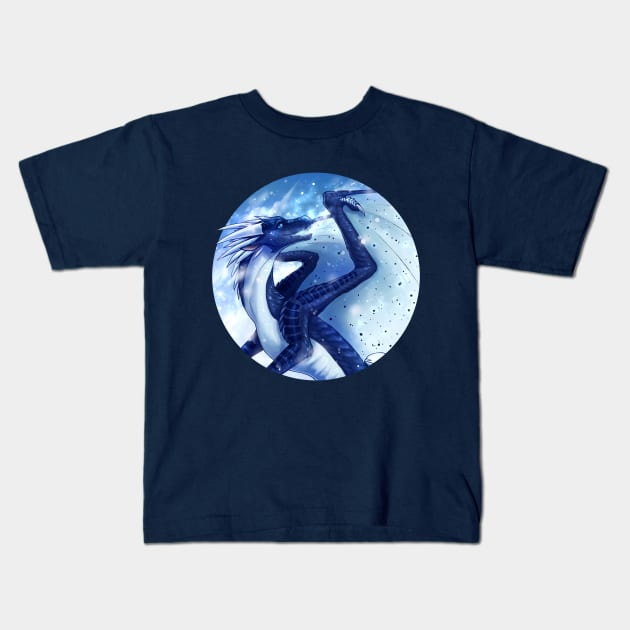 Wings of Fire - Whiteout the IceWing/NightWing Hybrid Kids T-Shirt by Biohazardia